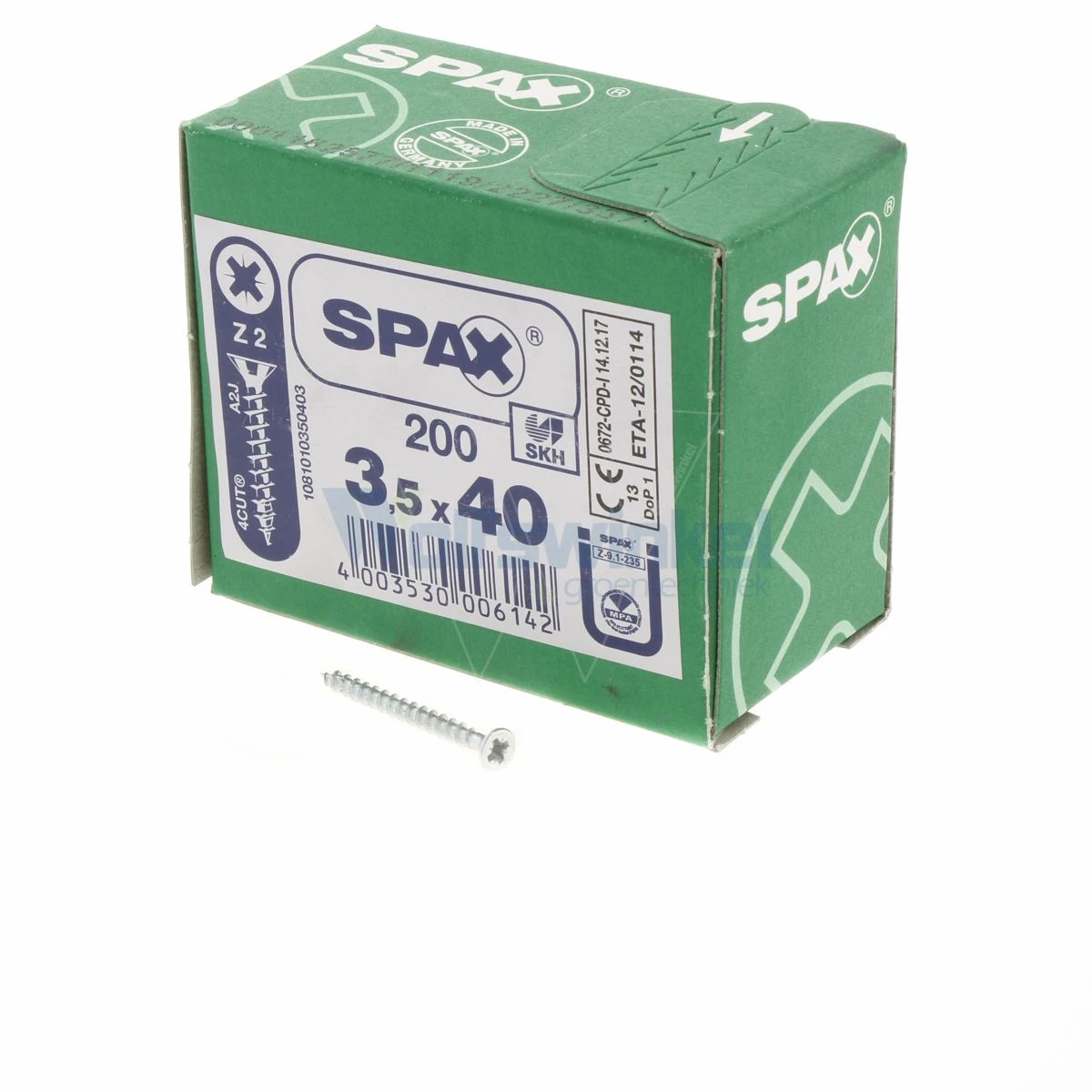 Spaanpl Schr Vz Pk 3.5x40 Poz (200) Spax 1 Spaanpl Schr Vz Pk 3.5x40 Poz (200) Spax
