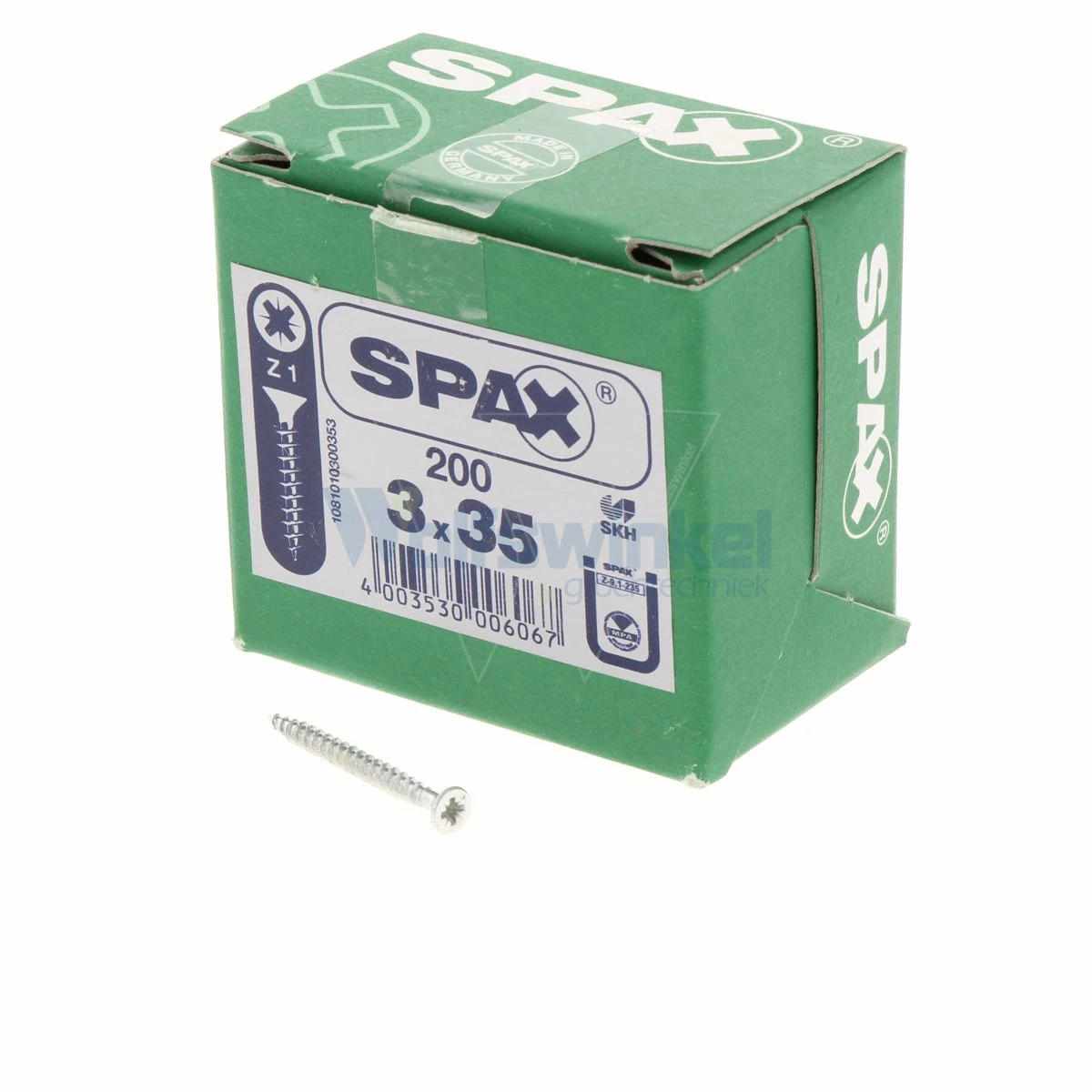 Spaanpl Schr Vz Pk 3.0x35 Poz (200) Spax 1 Spaanpl Schr Vz Pk 3.0x35 Poz (200) Spax