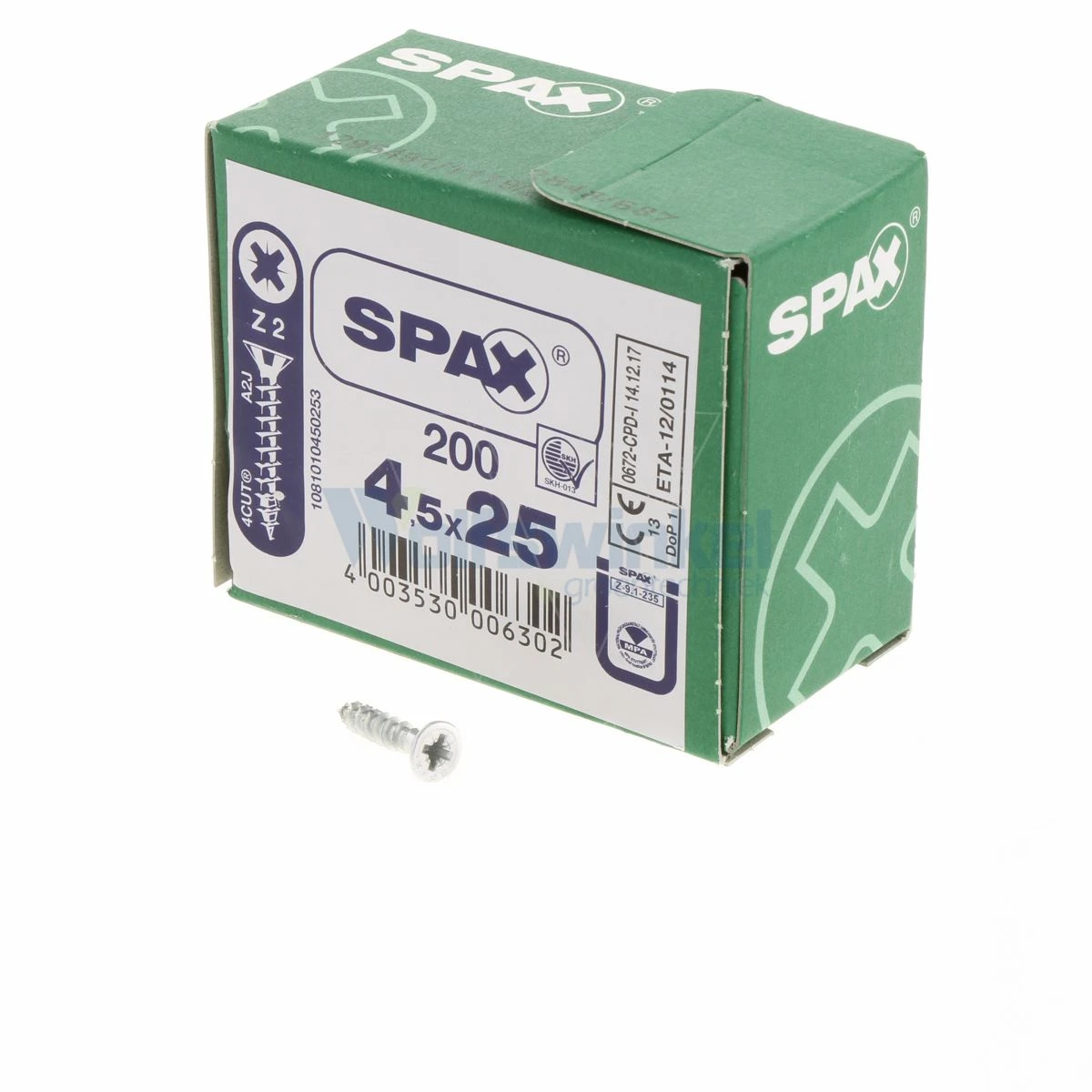 Spaanpl Schr Vz Pk 4.5x25 Poz (200) Spax 1 Spaanpl Schr Vz Pk 4.5x25 Poz (200) Spax