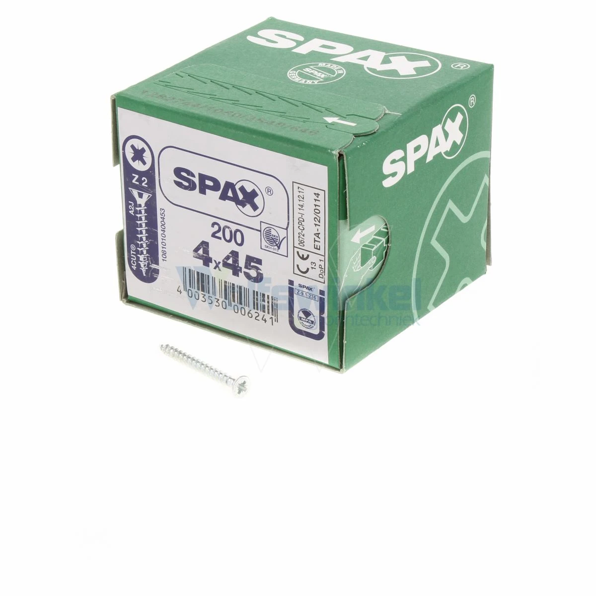 Spaanpl Schr Vz Pk 4.0x45 Poz (200) Spax 1 Spaanpl Schr Vz Pk 4.0x45 Poz (200) Spax