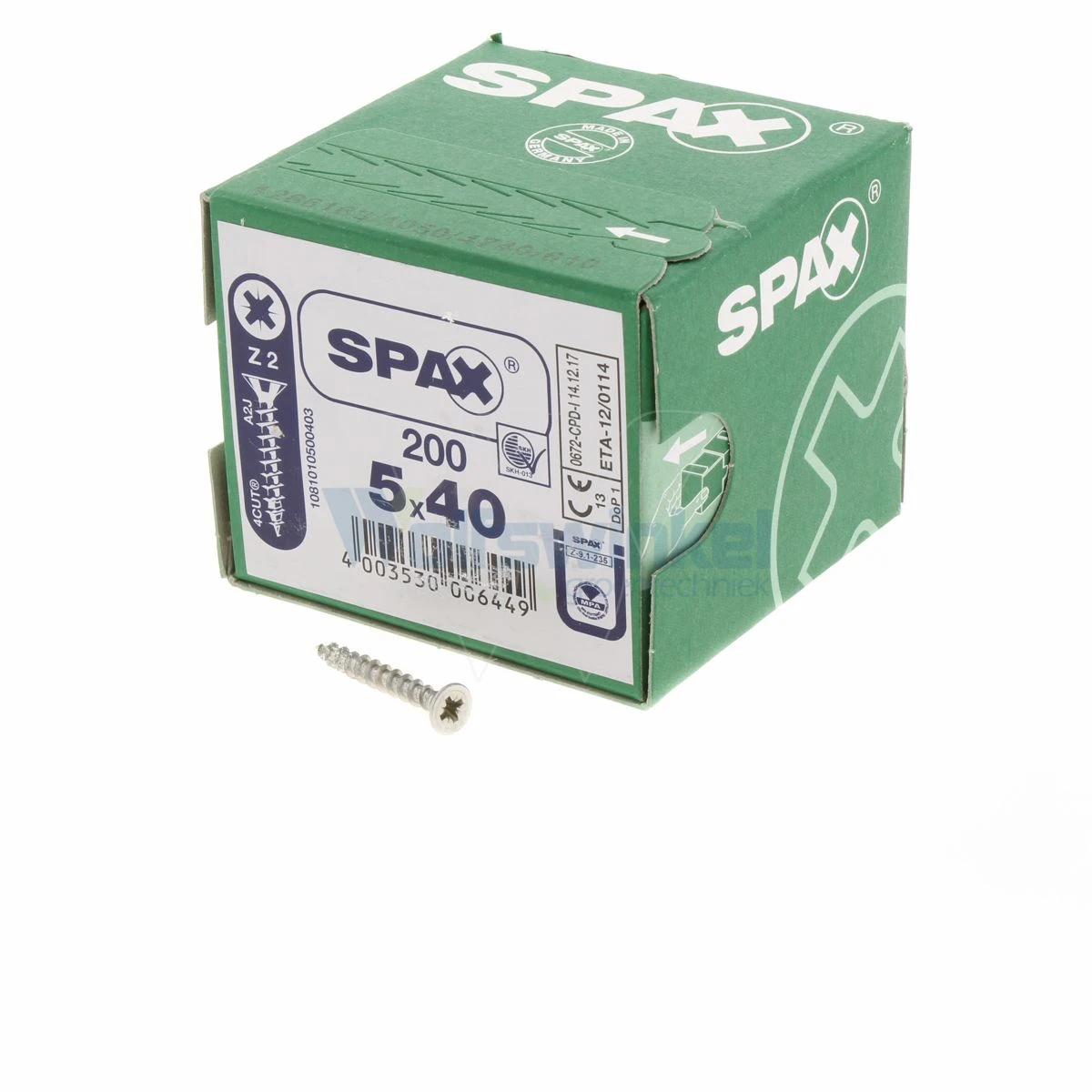 Spaanpl Schr Vz Pk 5.0x40 Poz (200) Spax 1 Spaanpl Schr Vz Pk 5.0x40 Poz (200) Spax