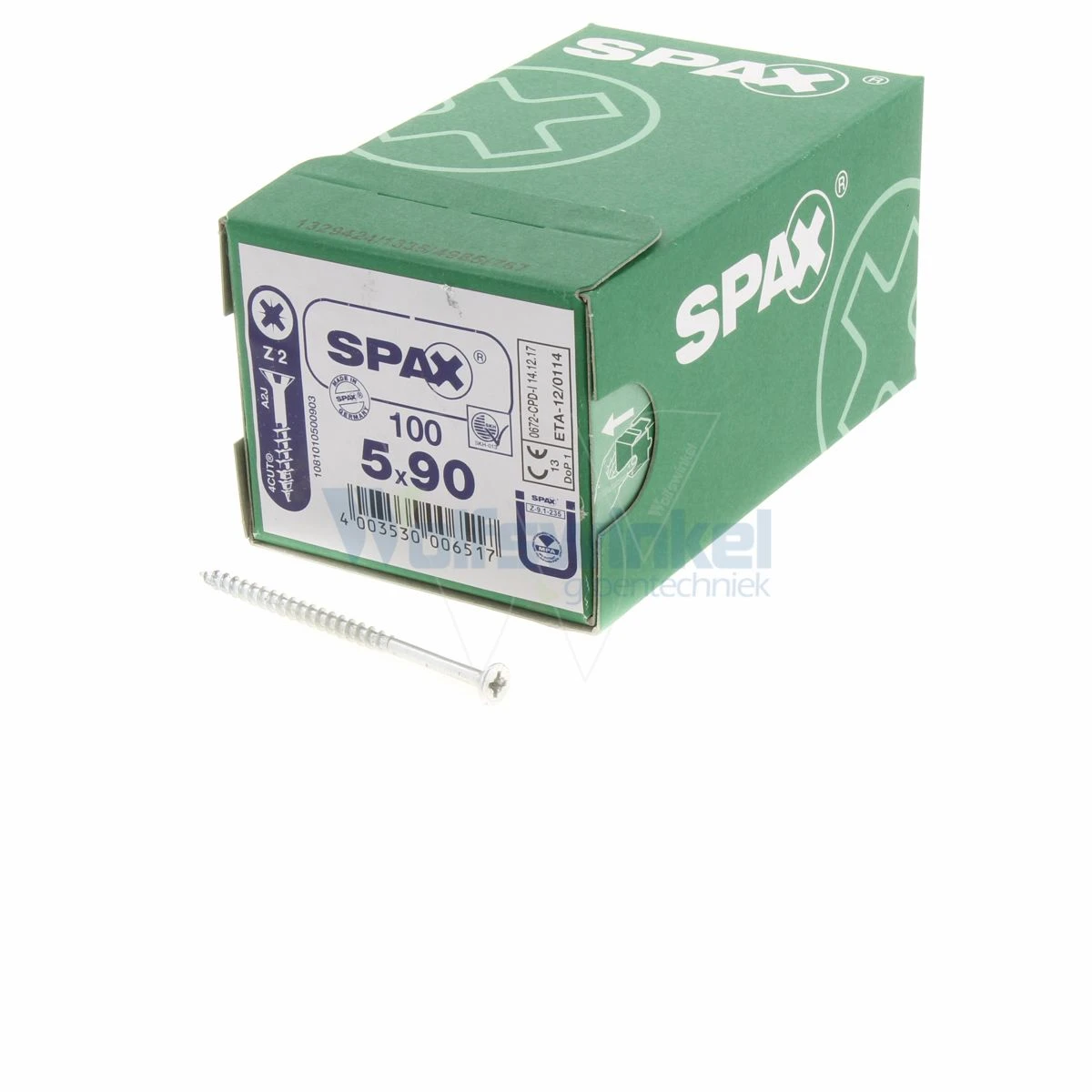Spaanpl Schr Vz Pk 5.0x90 Poz (100) Spax 1 Spaanpl Schr Vz Pk 5.0x90 Poz (100) Spax